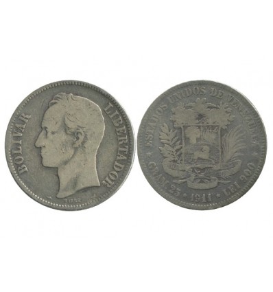 5 Bolivars Vénézuela Argent