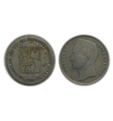 50 Centimes Vénézuela Argent