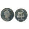 5 Kwacha Zambie - Argent 15ème anniversaire du Fond mondial pour la nature WWF - Gazelle