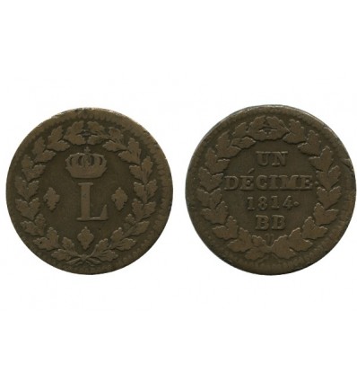 1 Decime Louis XVIII - Première et Deuxième Restauration - Point Après Décime et Date