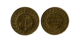 1 Decime Louis XVIII - Première et Deuxième Restauration - Point Après Décime et Date