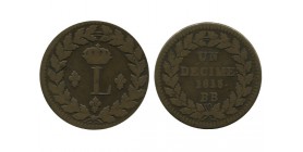 1 Decime Louis XVIII - Première et Deuxième Restauration - Point Après Décime et Date