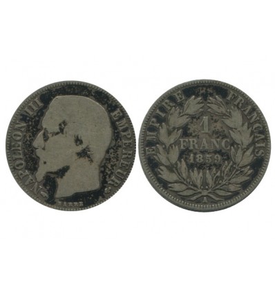 1 Franc Napoleon III Tête Nue Second Empire