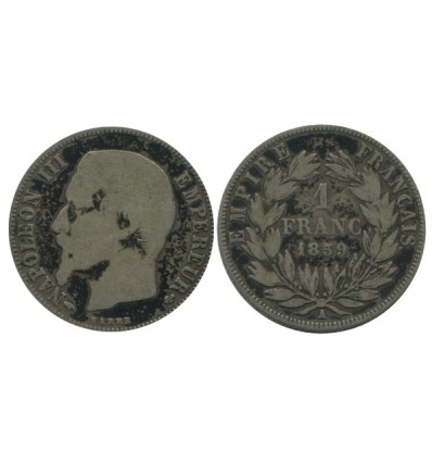 1 Franc Napoleon III Tête Nue Second Empire