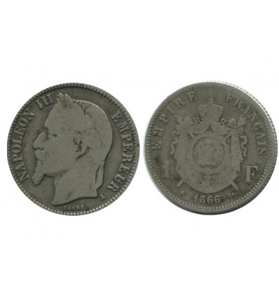 1 Franc Napoleon III Tête Laurée Second Empire