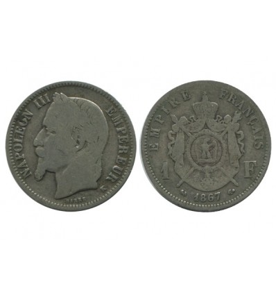 1 Franc Napoleon III Tête Laurée Second Empire