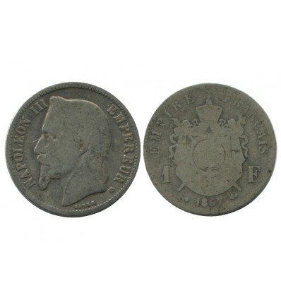 1 Franc Napoleon III Tête Laurée Second Empire