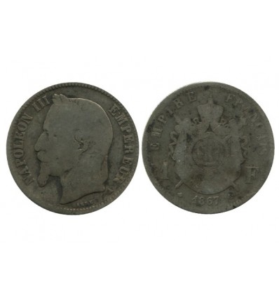 1 Franc Napoleon III Tête Laurée Second Empire