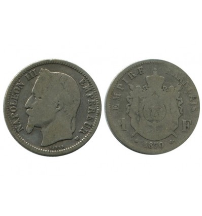 1 Franc Napoleon III Tête Laurée Second Empire