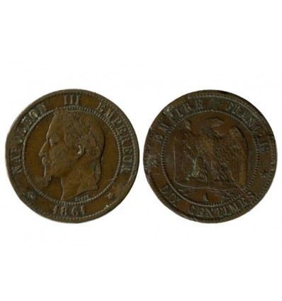 10 Centimes Napoleon III Tête Laurée