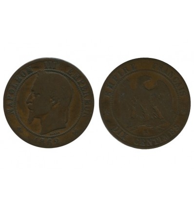 10 Centimes Napoleon III Tête Laurée