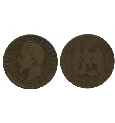 10 Centimes Napoleon III Tête Laurée