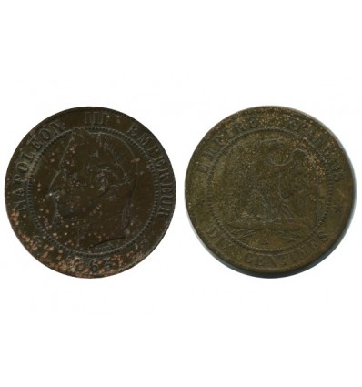 10 Centimes Napoleon III Tête Laurée