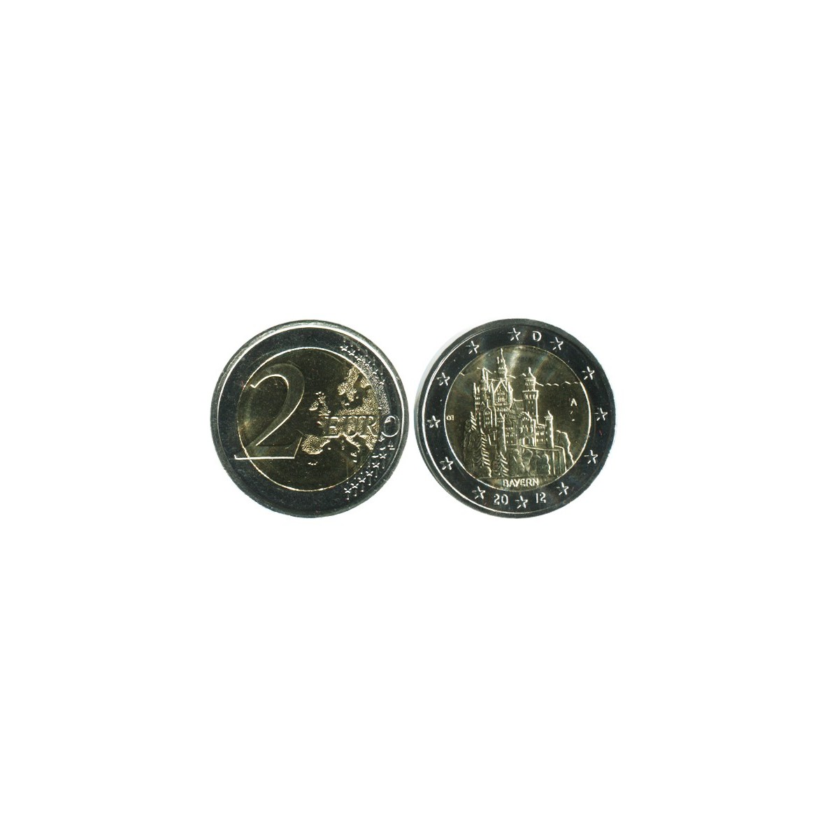 2 euros commémorative Allemagne 2012 5 ateliers Neuschwanstein pièces