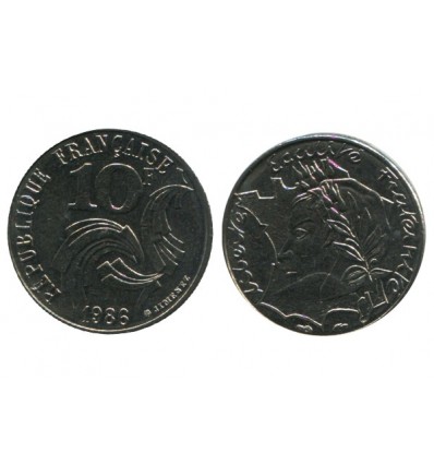 10 Francs Republique Variété pointe de Bretagne touchant le Listel