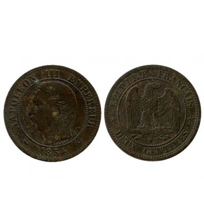 2 Centimes Napoleon III Tête Nue Second Empire