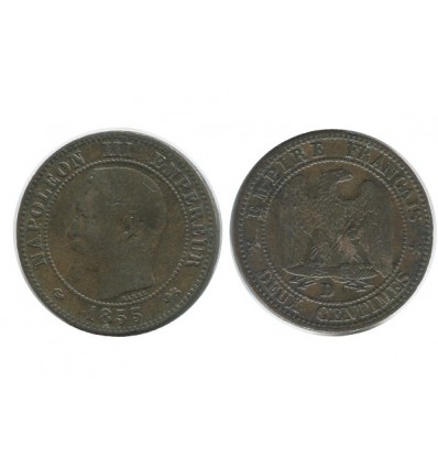 2 Centimes Napoleon III Tête Nue Second Empire