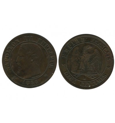 2 Centimes Napoleon III Tête Nue Second Empire