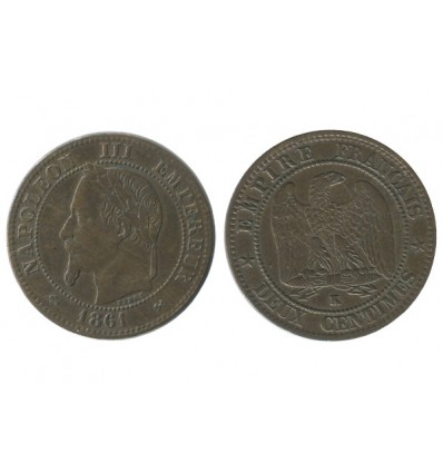 2 Centimes Napoleon III Tête Laurée