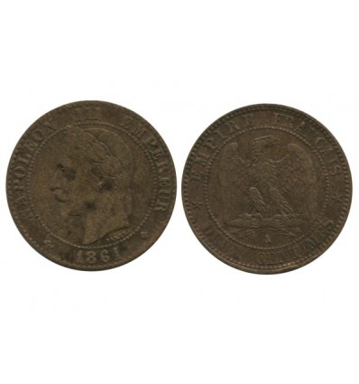 2 Centimes Napoleon III Tête Laurée Variété Pointe du Buste Alignée