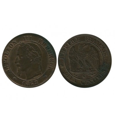 2 Centimes Napoleon III Tête Laurée