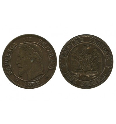 2 Centimes Napoleon III Tête Laurée