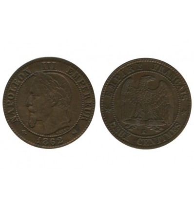 2 Centimes Napoleon III Tête Laurée