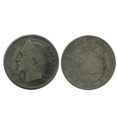 2 Francs Napoleon III Tête Laurée
