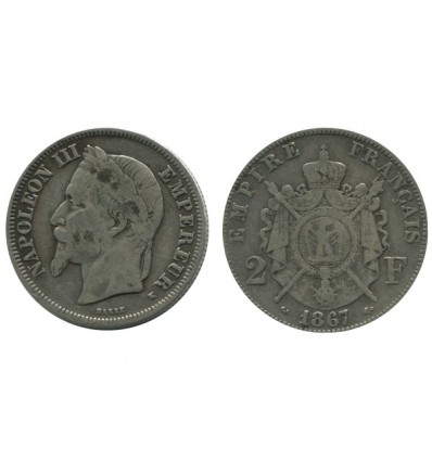 2 Francs Napoleon III Tête Laurée