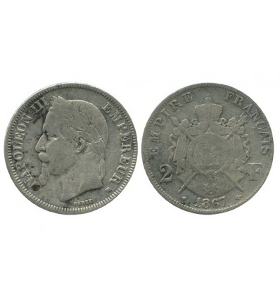 2 Francs Napoleon III Tête Laurée