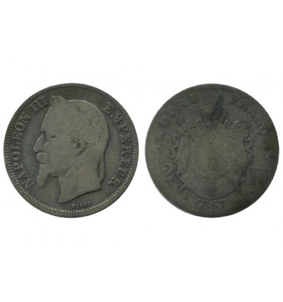 2 Francs Napoleon III Tête Laurée