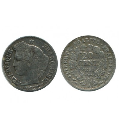 20 Centimes Ceres Deuxième République Variété Oreille Haute