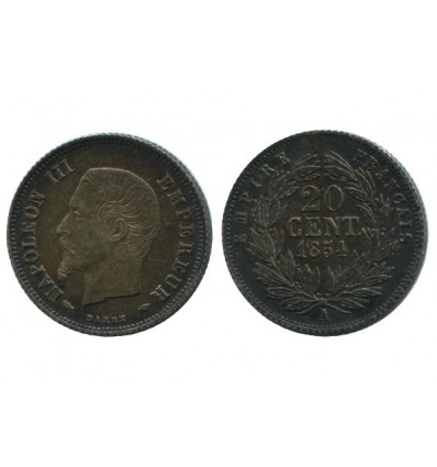 20 Centimes Napoleon III Tête Nue Second Empire