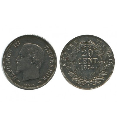 20 Centimes Napoleon III Tête Nue Second Empire