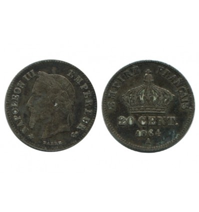 20 Centimes Napoleon III Tête Laurée Petit Module Second Empire