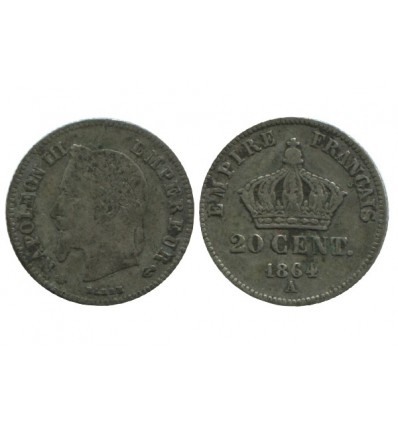 20 Centimes Napoleon III Tête Laurée Petit Module Second Empire