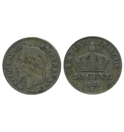 20 Centimes Napoleon III Tête Laurée Petit Module Second Empire