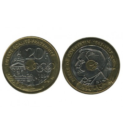 20 Francs Pierre de Coubertin