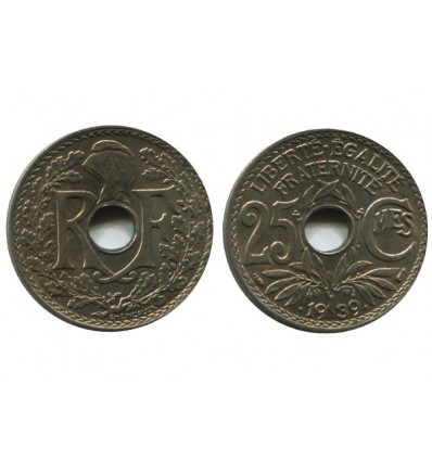 25 Centimes Lindauer Points Avant et Après la Date