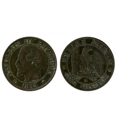 5 Centimes Napoleon III Tête Nue Deuxième Empire