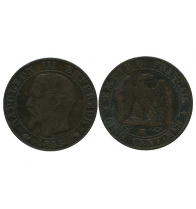 5 Centimes Napoleon III Tête Nue Deuxième Empire