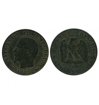 5 Centimes Napoleon III Tête Nue Deuxième Empire