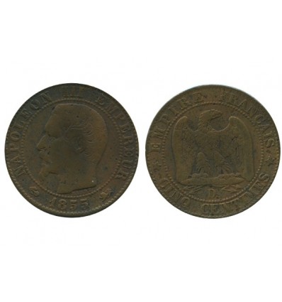 5 Centimes Napoleon III Tête Nue Deuxième Empire