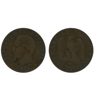 5 Centimes Napoleon III Tête Nue Deuxième Empire