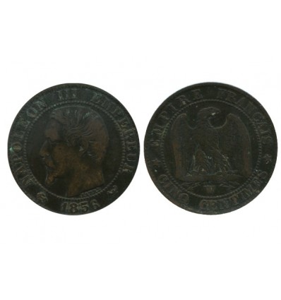 5 Centimes Napoleon III Tête Nue Deuxième Empire