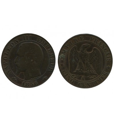 5 Centimes Napoleon III Tête Nue Deuxième Empire