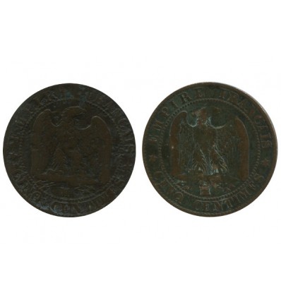 5 Centimes Napoleon III Tête Nue Deuxième Empire