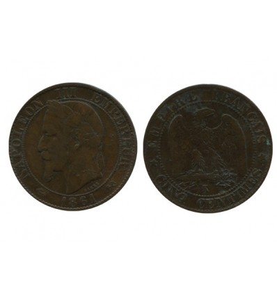 5 Centimes Napoleon III Tête Laurée