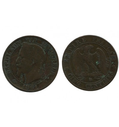 5 Centimes Napoleon III Tête Laurée