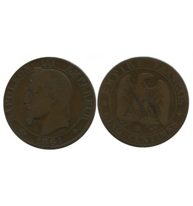 5 Centimes Napoleon III Tête Laurée